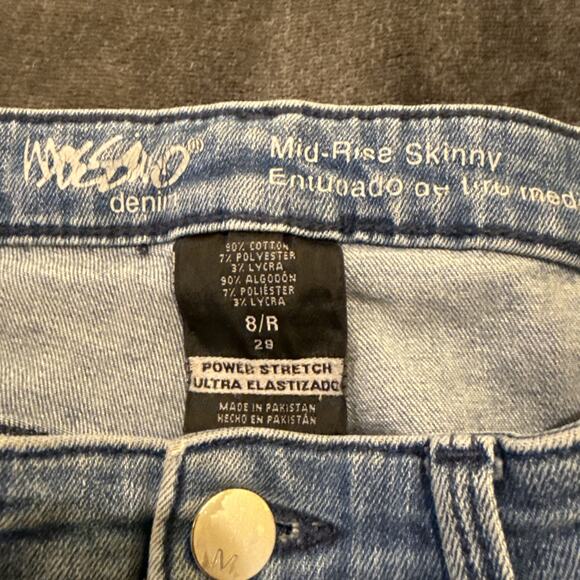 Mossimo Womens Size 8 R Mid Rise Distressed Power Stretch Jeans Jeggings - Picture 10 of 16